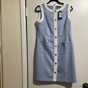 Faux Buttoned Houndstooth Dress